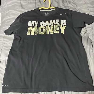 Nike  My Game Is Money  Dri-Fit Cotton Shirt Mens Large Black • $38