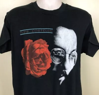 Remake 1991 Elvis Costello T-Shirt Black Mighty Like A Rose TE7868 • $28.99