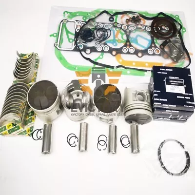 For PAJERO TRITON MITSUBISHI 4M40 4M40T Overhaul Rebuild Kit + Valves+ Guides • $478.35