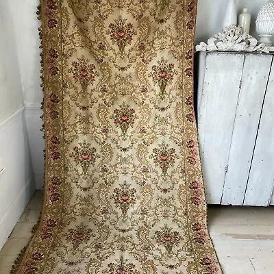 Vintage French Tapestry Woven Curtain1940 Heavy Drape Drapes Heavy  • $360