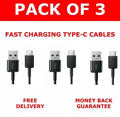 3pack Fast Charger For Samsung Type C USB-C Data Charging Cable • £3.99