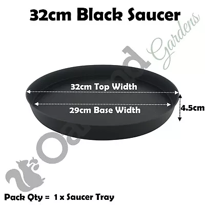 £5.95 • Buy Round Plastic Plant Pot Saucer Water Drip Tray 32cm Black Base Tray Qty = 1