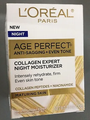 L'Oreal Age Perfect Anti-Sagging+Even Tone Collagen Night Moisturizer 2.5oz(f2) • $18