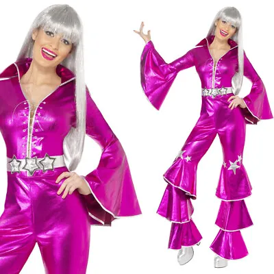 £50.49 • Buy Pink Dancing Queen Costume 1970s 70s Disco Fancy Dress Outfit