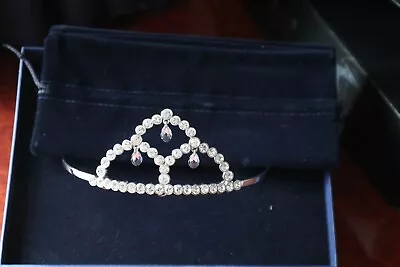 A Stunning Swarovski Crystal Tiara Superb Condition + Box Sleeve + Velvet Bag • £50