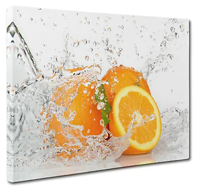 Orange Oranges Fruit Splash Kitchen Canvas Print Wall Art CANVAS PICTURE PRINT • £12.75
