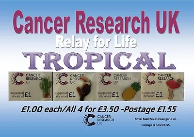 Retro Cancer Research Tropical Pins/£2 Each • £1