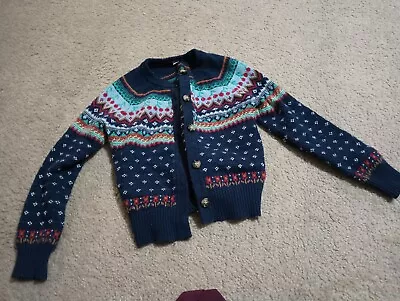 J.Crew Cherry Fair Isle Sweater Girls Size 8-9 • $26