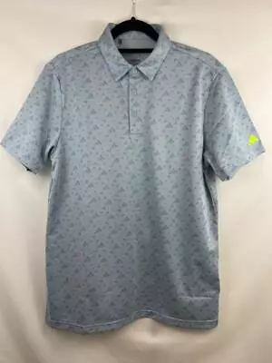 ADIDAS GOLF Men's CORE ALLOVER PRINT Short Sleeve Polo Wonder Blue Sz M NWT • $31