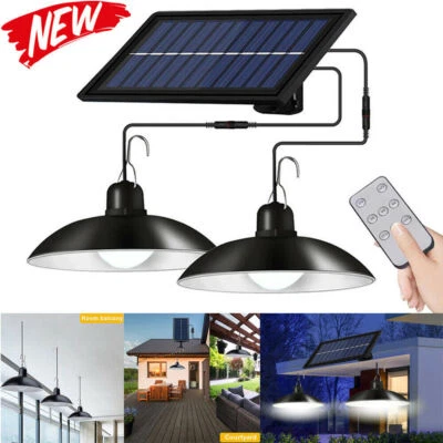 $19.99 • Buy Double Head LED Pendant Light Solar Power Outdoor Indoor Garden Yard Shed Lamp