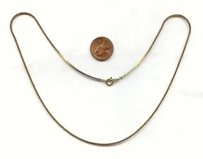 2 VINTAGE SOLID BRASS 1mm. WIDE COBRA CHAIN 18  NECKLACES CH115 • $1.49