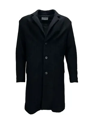 ROUTE DES GARDEN Men's Black Button Closure Collared Neck Dress Coat Sz L NWT • $155.96