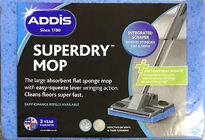 £6.49 • Buy Addis Superdry Anti Bacterial Flat Cleaning Sponge Mop Refill Replacement Head