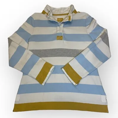 Womens Joules Striped Rugby Style Top Blue/Yellow/Grey Long Sleeve UK 14 • $20.19