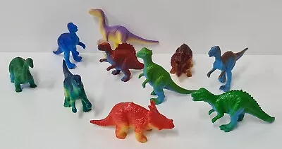 Lot Of 10 Vintage Jaru Dinosaurs Hard Plastic Dinosaur Toy Mini Figures Small • $33.96