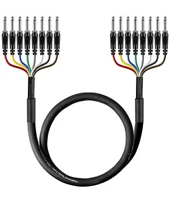 6ft 8-Channel 6.35mm 1/4  Inch TS Male To 1/4  TS Male Pro Audio Snake Cable  • $53.88