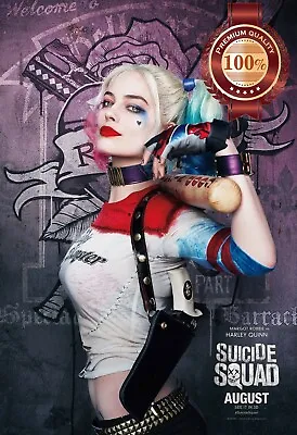 Harley Quinn Holding Bat Suicide Squad 2016 Cinema Movie Print Premium Poster • $119.95