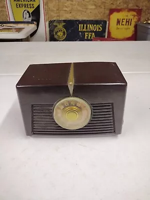 Vintage RCA Victor Bakelite AM Radio 8-x-541 Golden Throat Tube Art Deco WORKS • $89.95