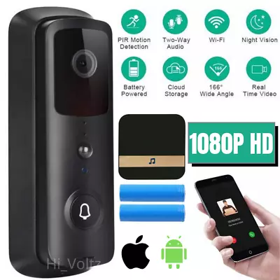 1080P Wireless Door Bell With Chime WiFi Ring Doorbell Intercom Security Camera • $59.90