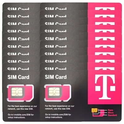 100 Pcs New T-Mobile SIM Cards 2024 - 5G 4G LTE 3 In 1 Triple Cut Nano Micro • $199.99