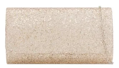 £12.99 • Buy Women's Shimmer Handbag Ladies Glitter Bridal Party Prom Clutch Bag Large Purse