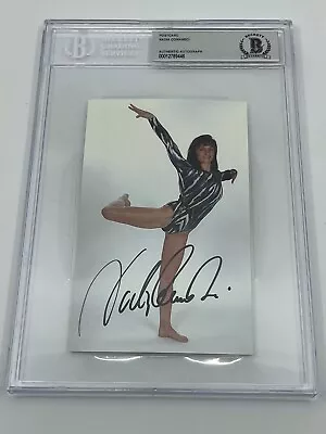 Nadia Comaneci Olympics Gymnast Signed Autograph 4 X 6 Postcard BAS Beckett *46 • $49.99