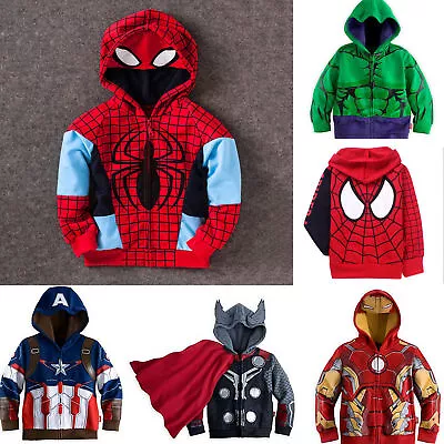 Child Kids Boys Superhero Hulk Hoodie Sweatshirt Zipper Hooded Coat Jacket Tops • £12.99