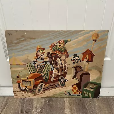 Vintage Painting Clowns On Parade Paint By Number 1950's Art Award Co  • $34.99