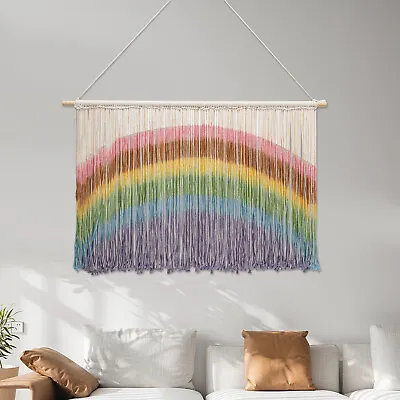Living Room Rainbow Decor Rainbow Macrame Wall Hanging Bedroom Rainbow Macrame  • $38.95