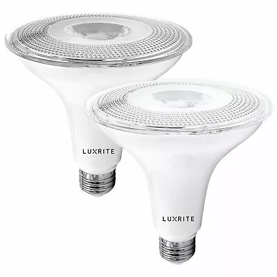 Luxrite Dusk To Dawn PAR38 LED Bulb Bright White Wet Rated UL Listed E26 2-Pack • $19.95