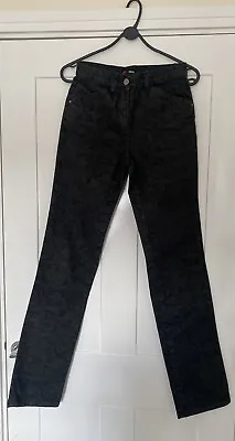 VERSACE SPORT Embossed Jeans Stretch Denim Black Grey Size 25 • $69.48