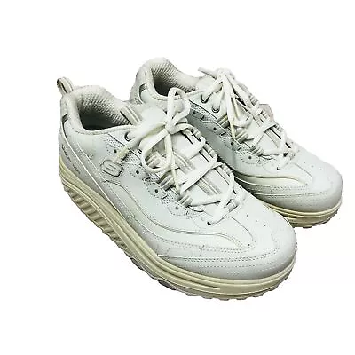 Skechers Shape Ups Womens Walking Shoes White Comfort Sneaker 11800 WSL Size 8 • $35