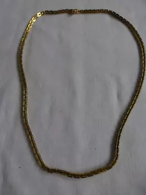 Vtg Monet Gold Tone Metal Modernist Brackets  Links Chain Necklace Long 29  • $14.99