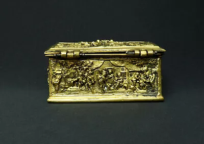 Vintage English Ethnic World War Theme Brass Box Hunting & War Sequence Dacor • $188