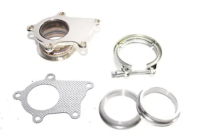 COMBO T3/T4-5Bolt To2.5 ID V-Band Flange Steel Adapter +Clamp+2 Flanges+1XGasket • $45.99