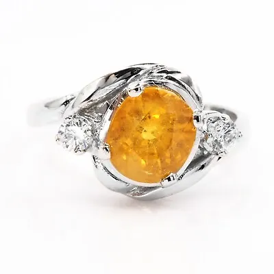 Sparkling Yellow Sapphire Siam 925 Sterling Silver Handmade Engagement Rings • $19.98