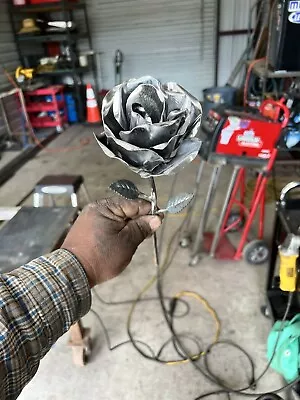 Hand Crafted Welded Metal Single Rose By Mr. WelderLLC • $35