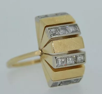 Retro 14K & Princess Cut Diamond Ring • $750