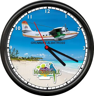 Jimmy Buffett Margaritaville Grumman Albatross Airplane Beach Sign Wall Clock • $26.95