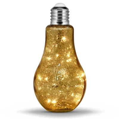 £5.99 • Buy Crystal Glass Bulb Lamp 20 LED Wire Lights Battery Powered Desk Bedside Table