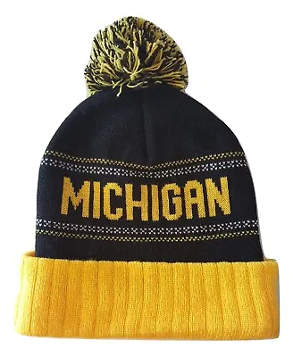 Michigan Wolverines Youth Knit Cuff Cap With Pom • $12.50