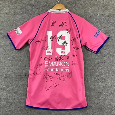 Manly Rugby Womens Jersey Size L Large Signed 2012 Pink Short Sleeve 238.11 • £31.22