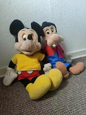 Vintage Disney Talking Mickey And Goofy Animatronic Dolls Figures 1986 • £60