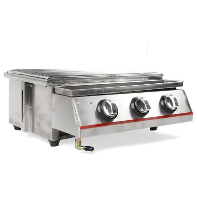 Commercial 3 Burner Gas LPG Grill Camping Smokeless BBQ Infrared Cooker Outdoor • $76.95