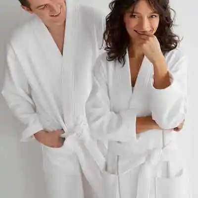 Unisex Hotel Spa Waffle Bath Robe 100% Cotton Nightwear Dressing Gown Bathrobe. • £16.99