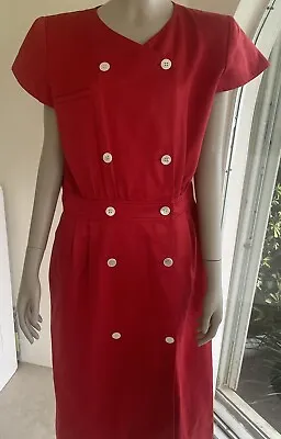 Valentino Miss V Women’s Red  Dress Size Italian  46  Vintage • $95