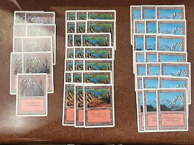 Magic MTG Unlimited Edition Lands Lot 51 Basic Mountains • $44.99