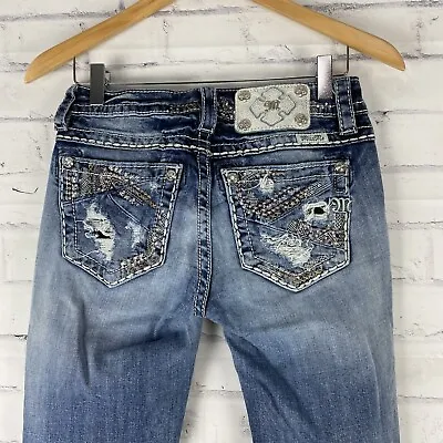 Miss Me Jeans Women's Size 25 Standard Boot Denim Blue Stretch 28  Inseam • $16.99