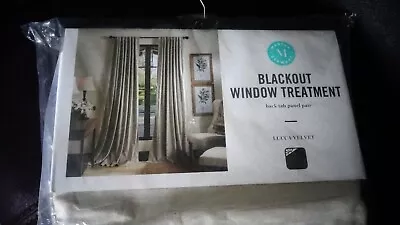 Lucca Velvet Blackout Back Tab Window Curtain Panel Pair Martha Stewart • $50