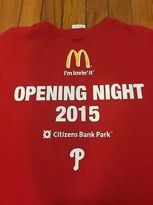 2015 Philadelphia Phillies Opening Night XL McDonald’s MLB Est. 1883 Citizens • $9.13